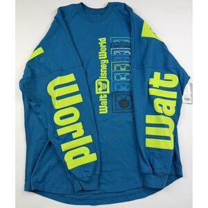Disney Parks Spirit Jersey World of Disney Neon Graphic Long Sleeve Large NWT